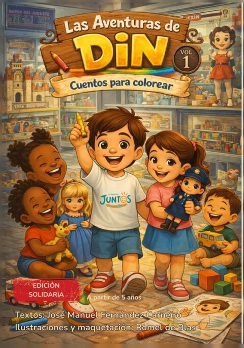 Portada de Las Aventuras de Din, volumen 1: Las Aventuras de Din: cuentos para colorear