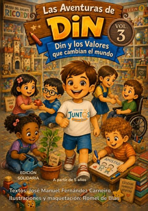 Portada de Las Aventuras de Din, volumen 3: Din y los valores que cambian el mundo