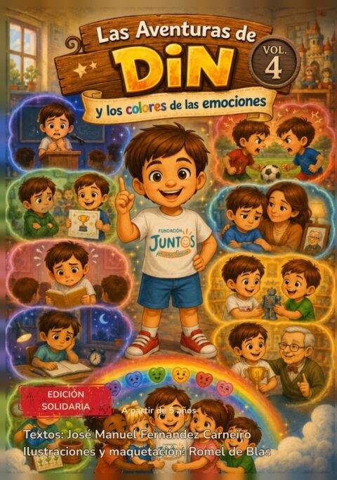 Portada de Las Aventuras de Din, volumen 4: Din y los colores de las emociones