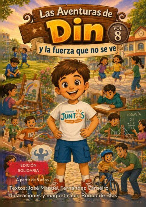 Portada de Las Aventuras de Din, volumen 8: Din y la fuerza que no se ve